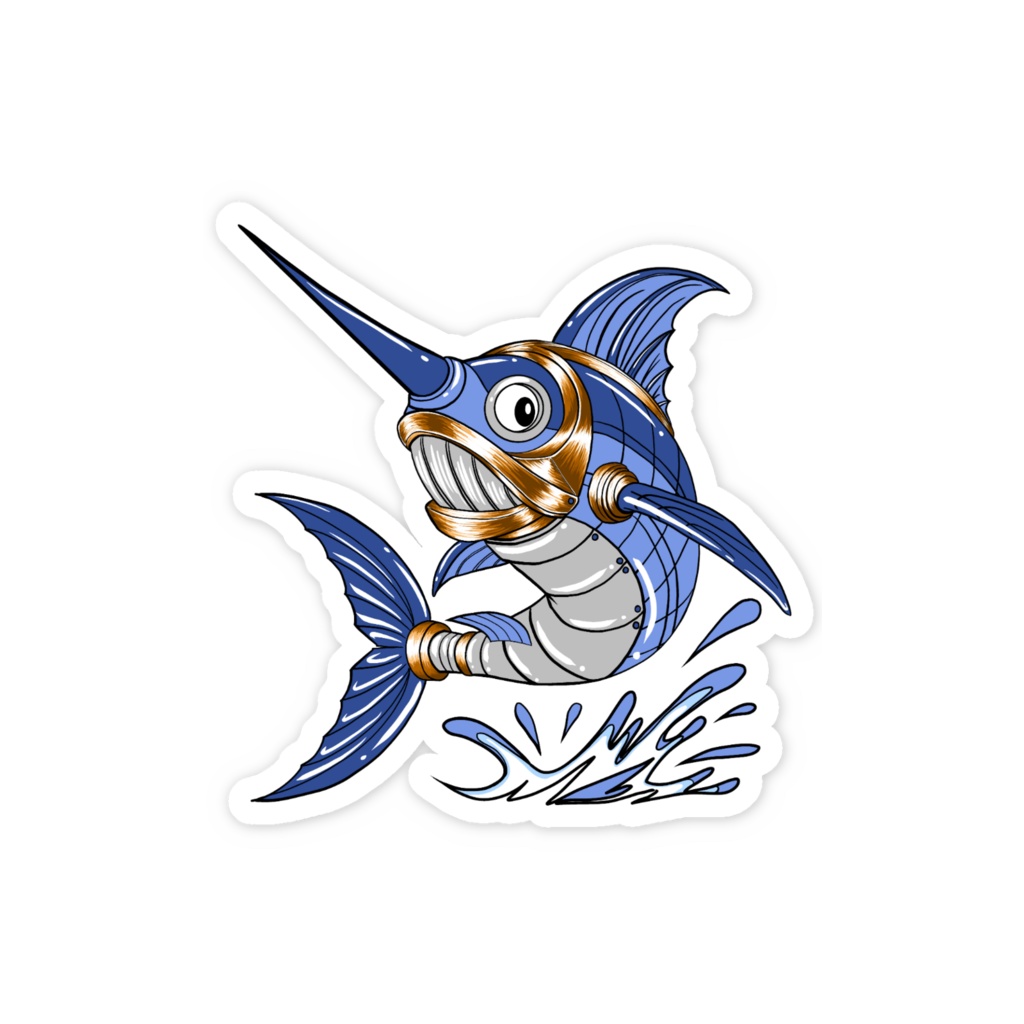 試作品 メカメカジキ ステッカー