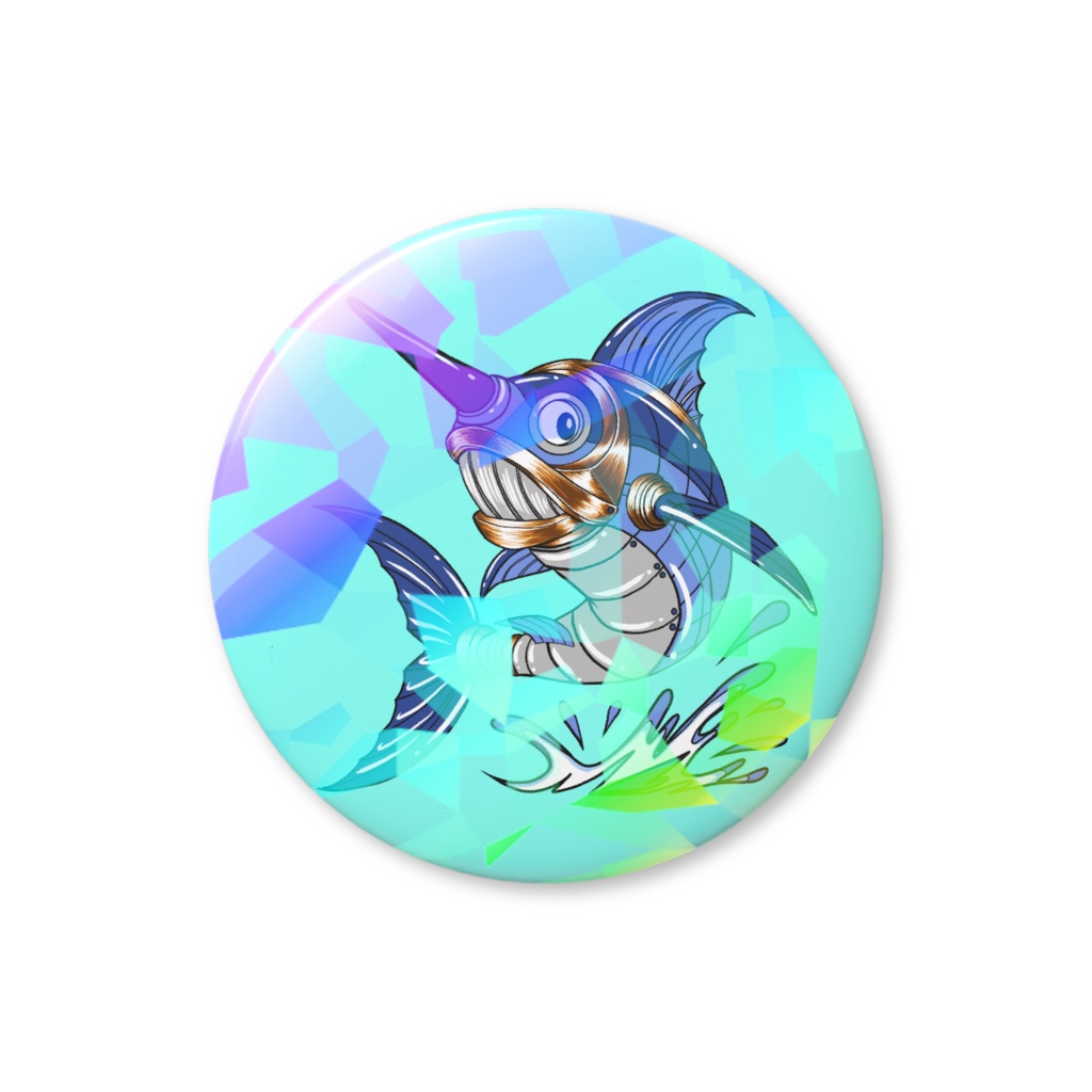 試作品 メカメカジキ ホログラム缶バッジ１