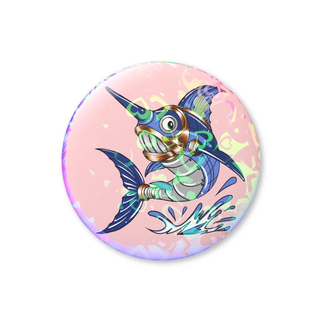 試作品 メカメカジキ ホログラム缶バッジ２