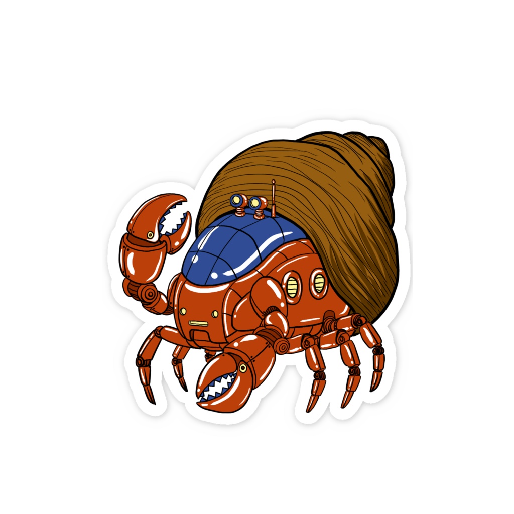 試作品 メカヤドカリ ステッカー1