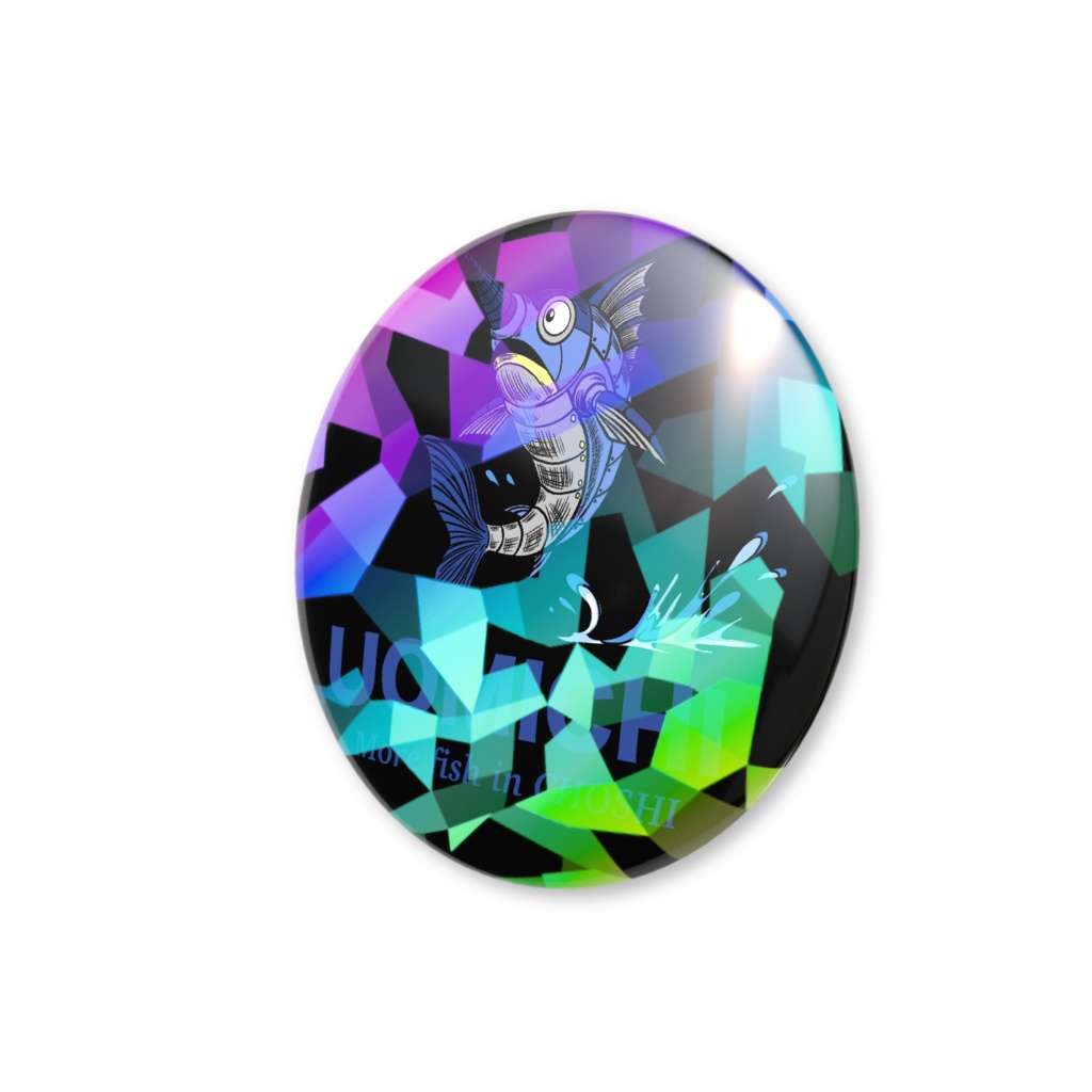 魚道グッズ4 ホログラム缶バッジ