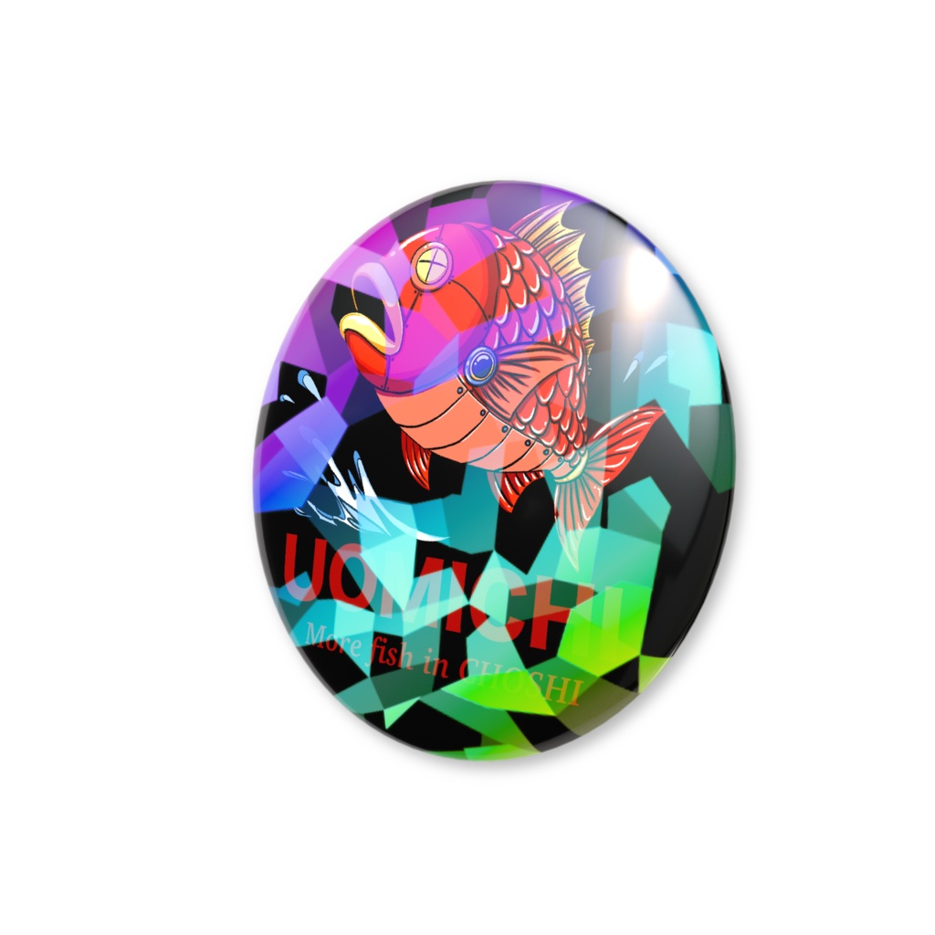 魚道グッズ5 ホログラム缶バッジ