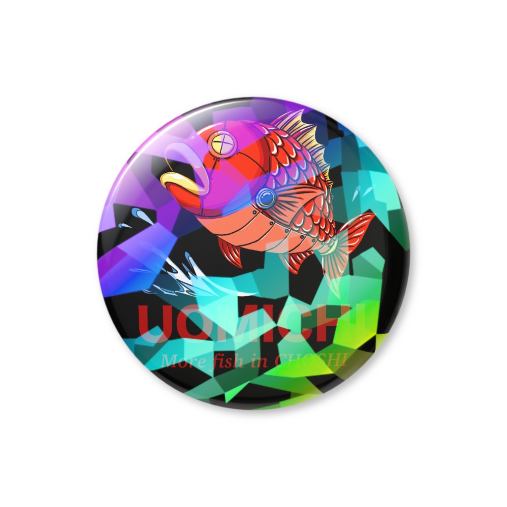 魚道グッズ5 ホログラム缶バッジ