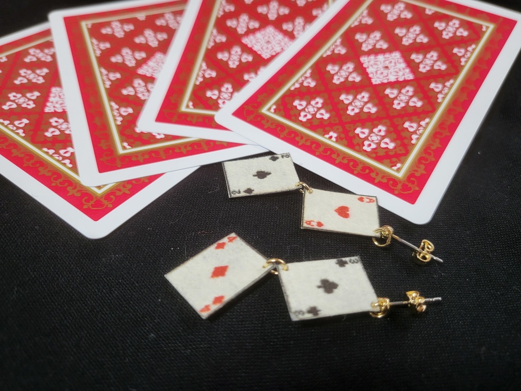 和紙トランプピアス・イヤリング【和fooトランプシリーズ】
