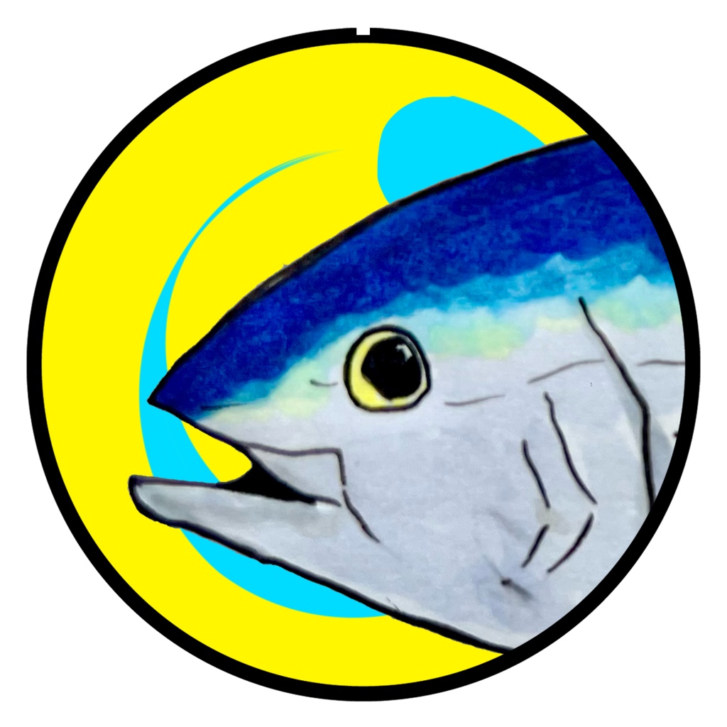魚顔缶バッジ　クロマグロ