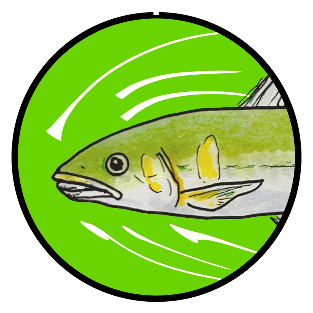 魚顔缶バッジ　アユ