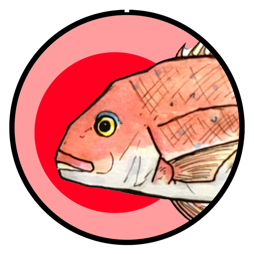 魚顔缶バッジ　マダイ