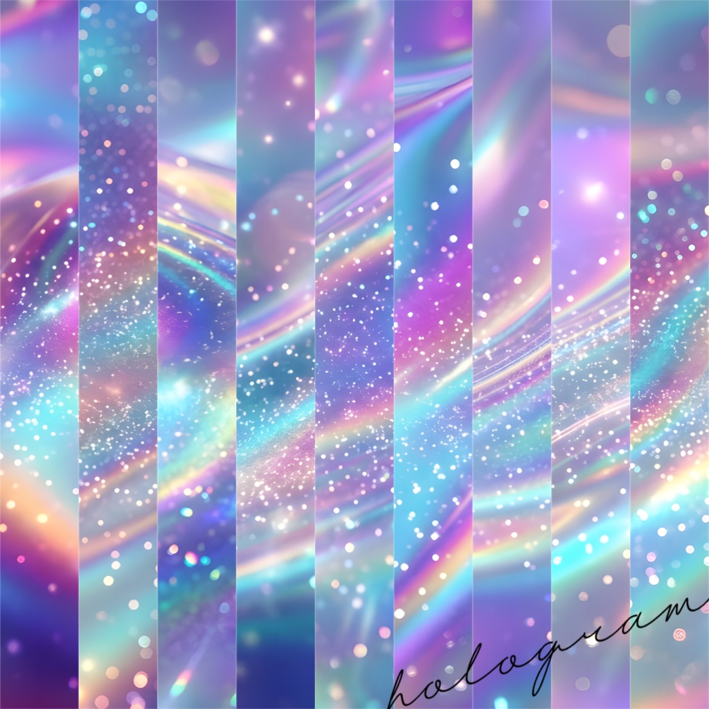 【無料あり】虹色きらきらホログラムPNG素材50種