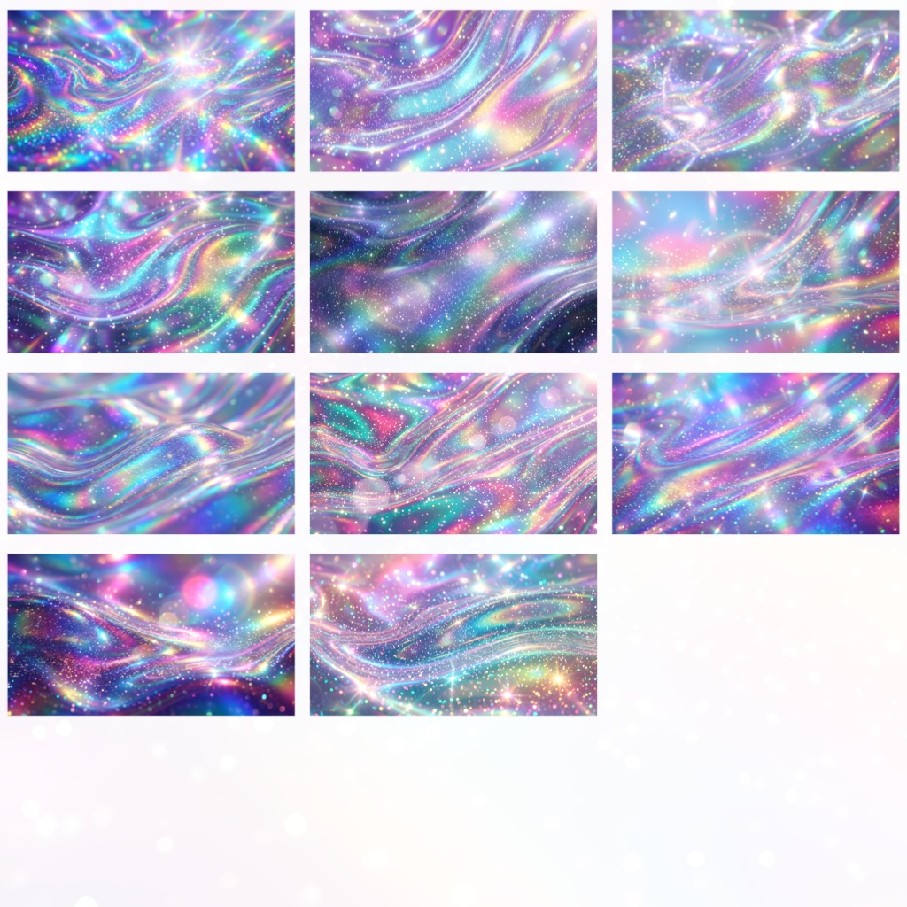 【無料あり】虹色きらきらホログラムPNG素材50種