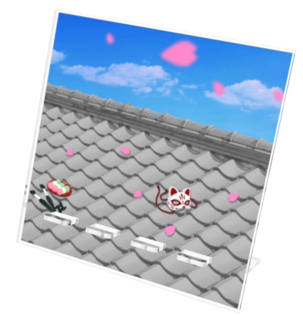 スマホスタンド(屋根上の狐面)