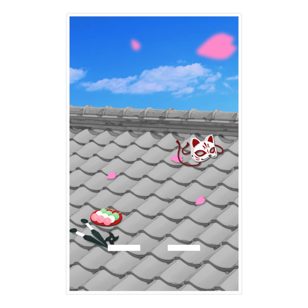 スマホスタンド(屋根上の狐面)