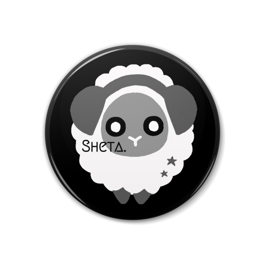 Sheep缶バッジ(白黒)