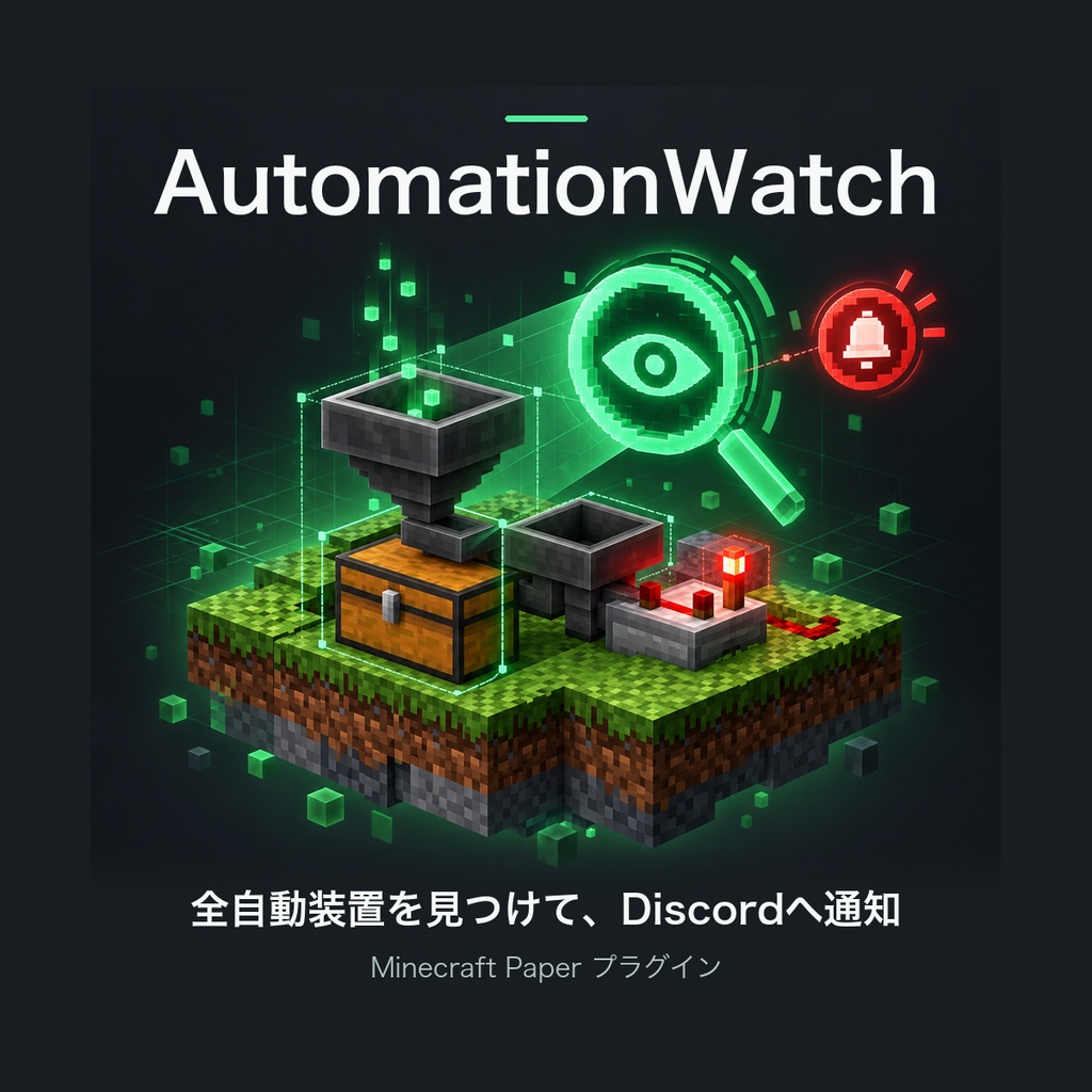 AutomationWatch｜全自動装置を見つけてDiscordへ知らせるPaperプラグイン