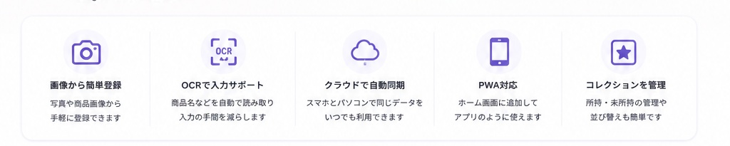 推しコレ【無料公開β版】|推しグッズコレクション管理アプリ