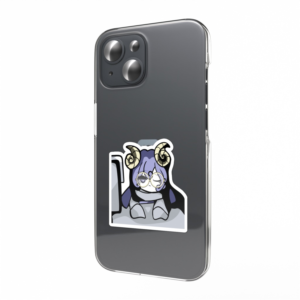ねむたそうなひつじ(めがね)スマホステッカー