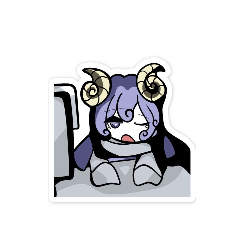 ねむたそうなひつじ スマホに貼れる小ステッカー