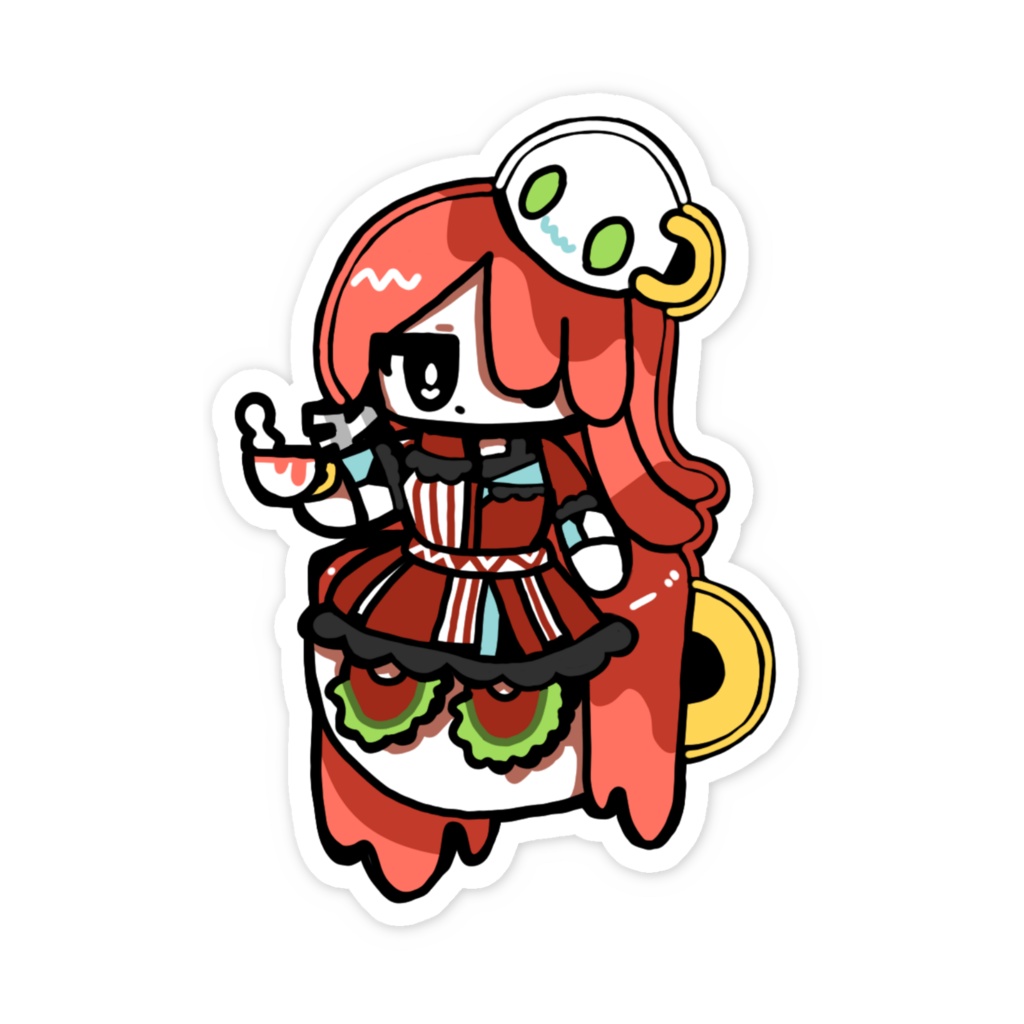 紅茶ぽっとちゃんスマホに貼れるちょいステッカー