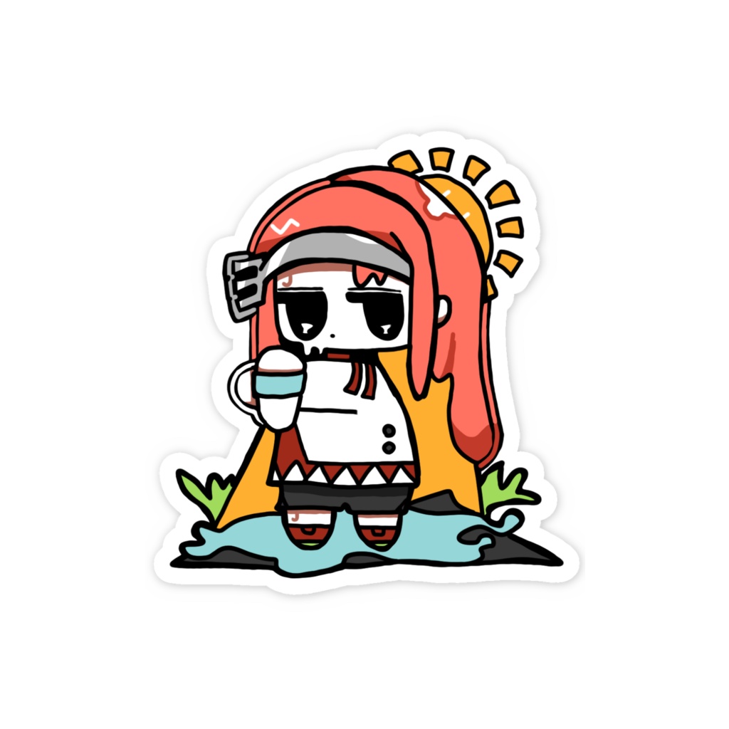 ランニングぽっとちゃんスマホに貼れるちょいステッカー