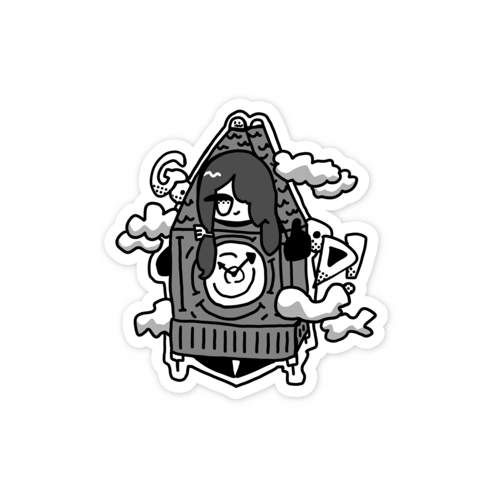 時計塔ぽっとちゃんスマホに貼れるちょいステッカー