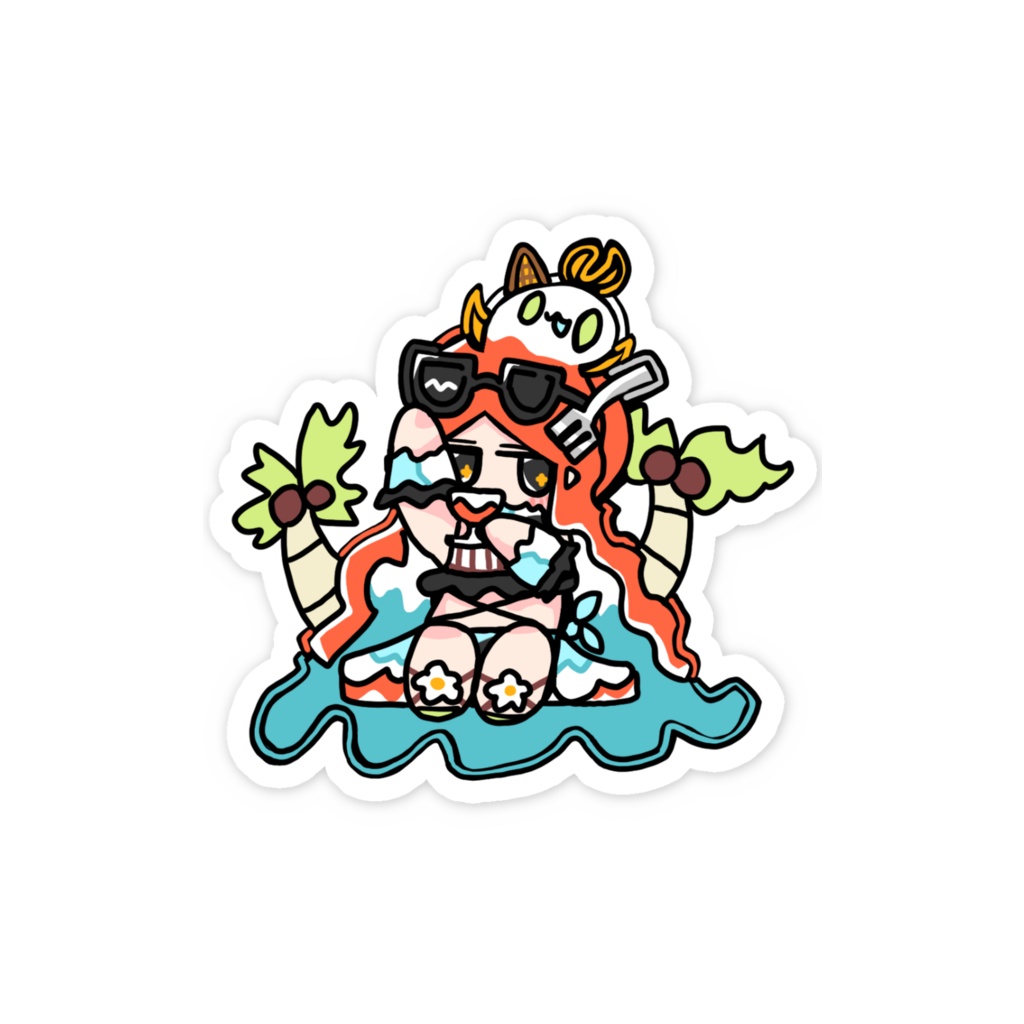 水着ぽっとちゃんスマホに貼れるちょいステッカー
