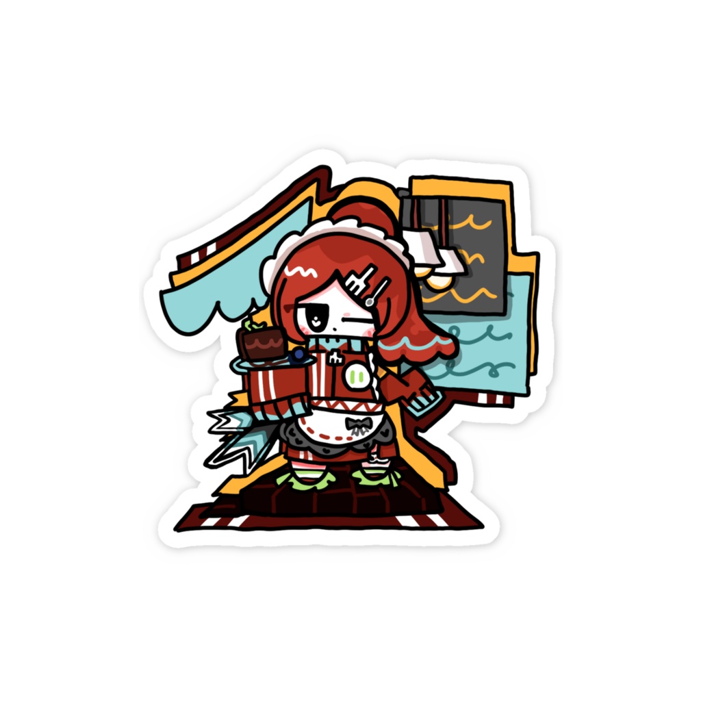 ジャージメイドぽっとちゃんスマホに貼れるちょいステッカー