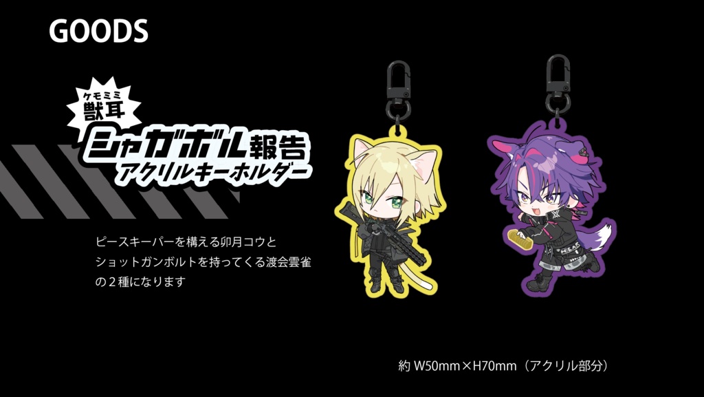 【にじそうさく11｜非公式】ケモ耳アクキー（卯月コウ・渡会雲雀）