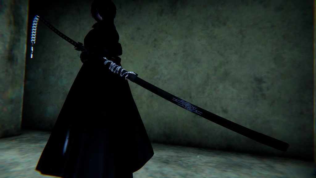 【vrc向け武器モデル】大太刀 冴鴉【MAギミック付き】