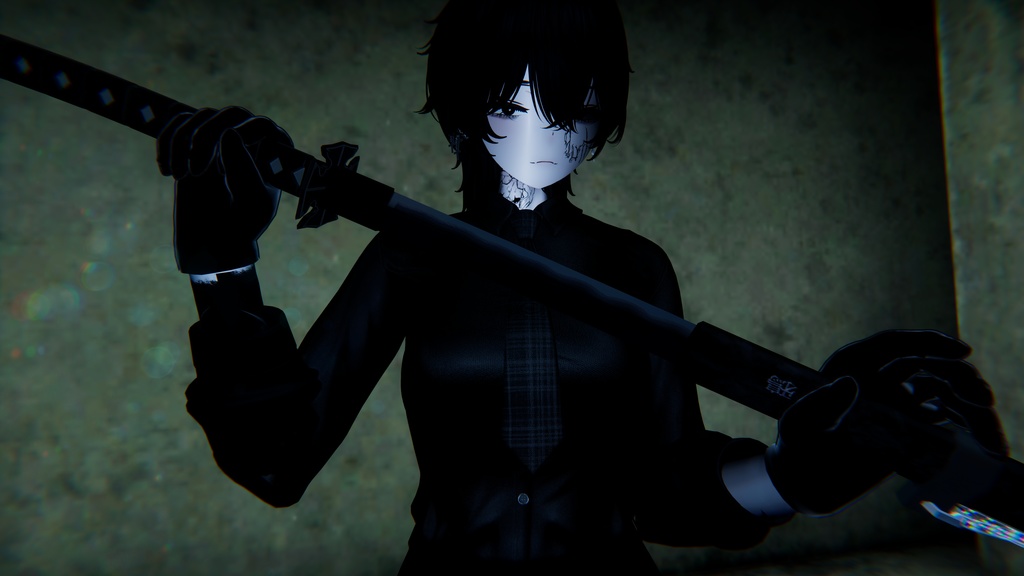 【vrc向け武器モデル】大太刀 冴鴉【MAギミック付き】