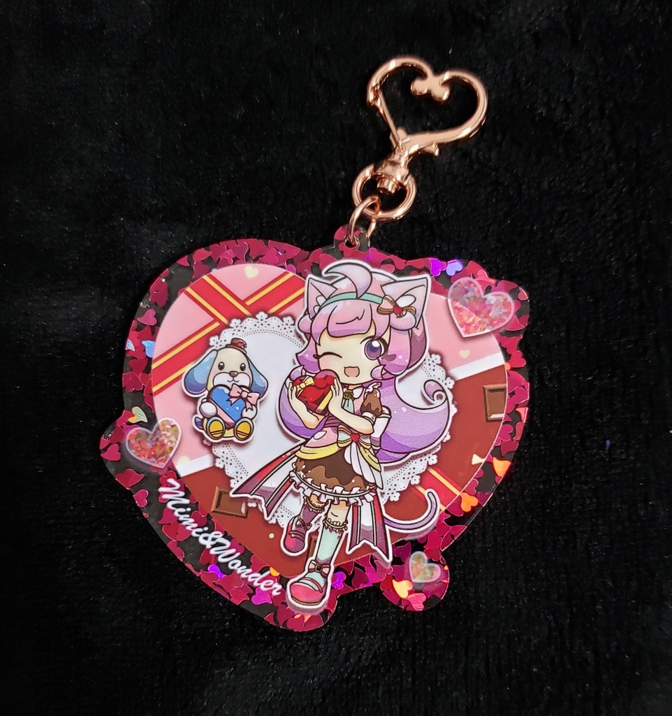 ハートフレークアクリルキーホルダー