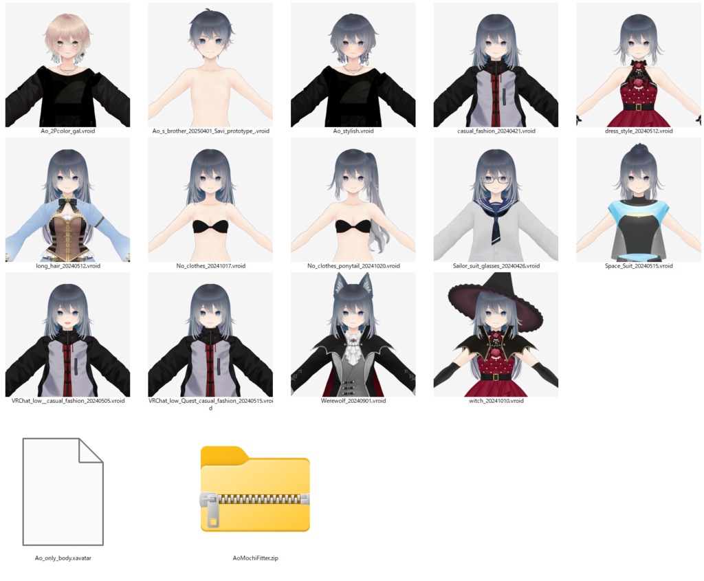 ¥0〜【.vroid】編集できるモデルデータ / Editable model data【casual fashion】