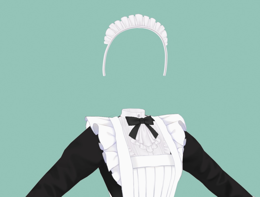 【¥0 free】メイドカチューシャ_ヘアプリセット_髪型【VRoid】【XWear】/ Maid Headband_Hair Preset_Hairstyle
