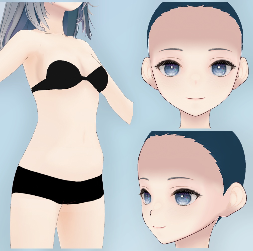 【¥0 free】顔と体のテクスチャ【VRoid】/  face and body texture