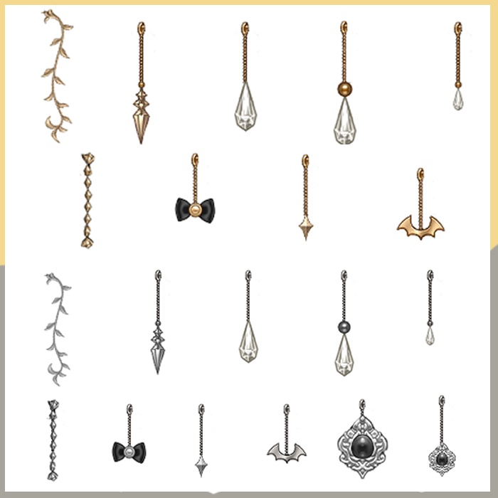 【無料/Free】VRoid用シンプルピアス・イヤリング　20種類（.png/ワークキャップ用テクスチャ）