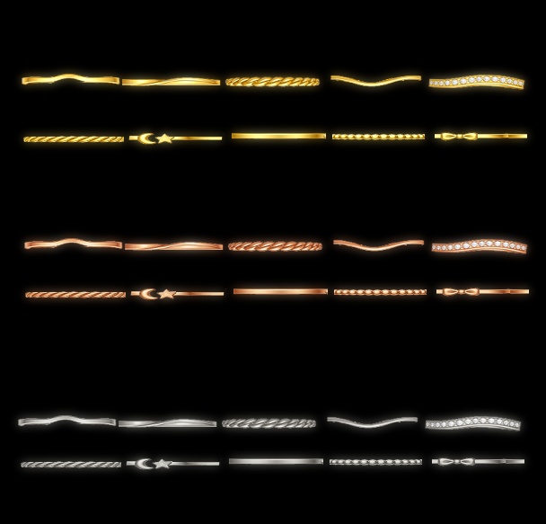 【無料/Free】VRoid用シンプルな指輪 10種類3色(.png/.vroidcustomitem/.xwear)