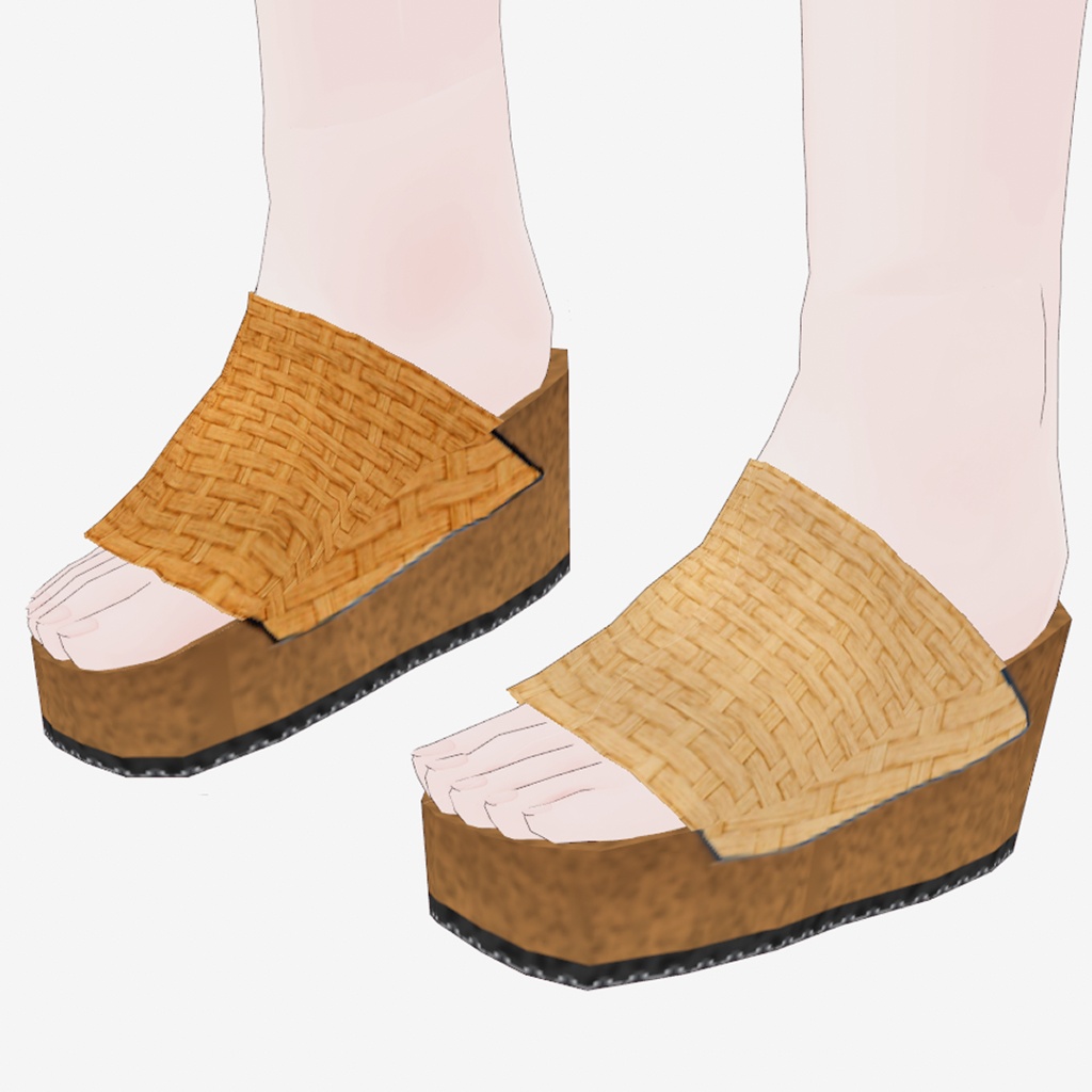 【無料/Free】VRoid用ラタン風サンダル 2色（vroidcustomitem）