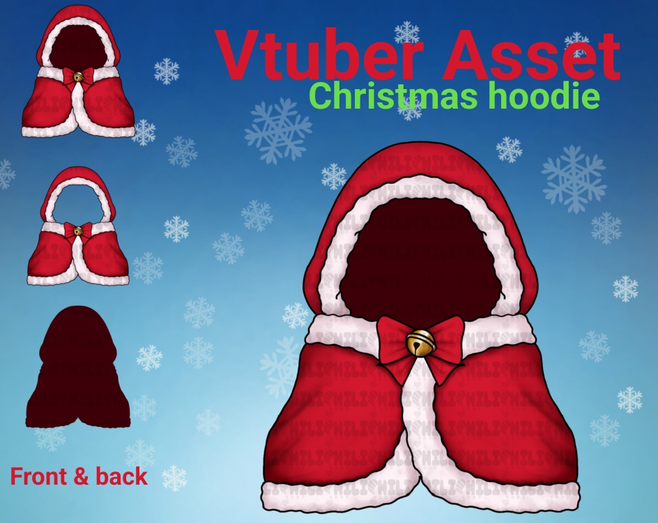 Vtuber asset Christmas  red hoodie