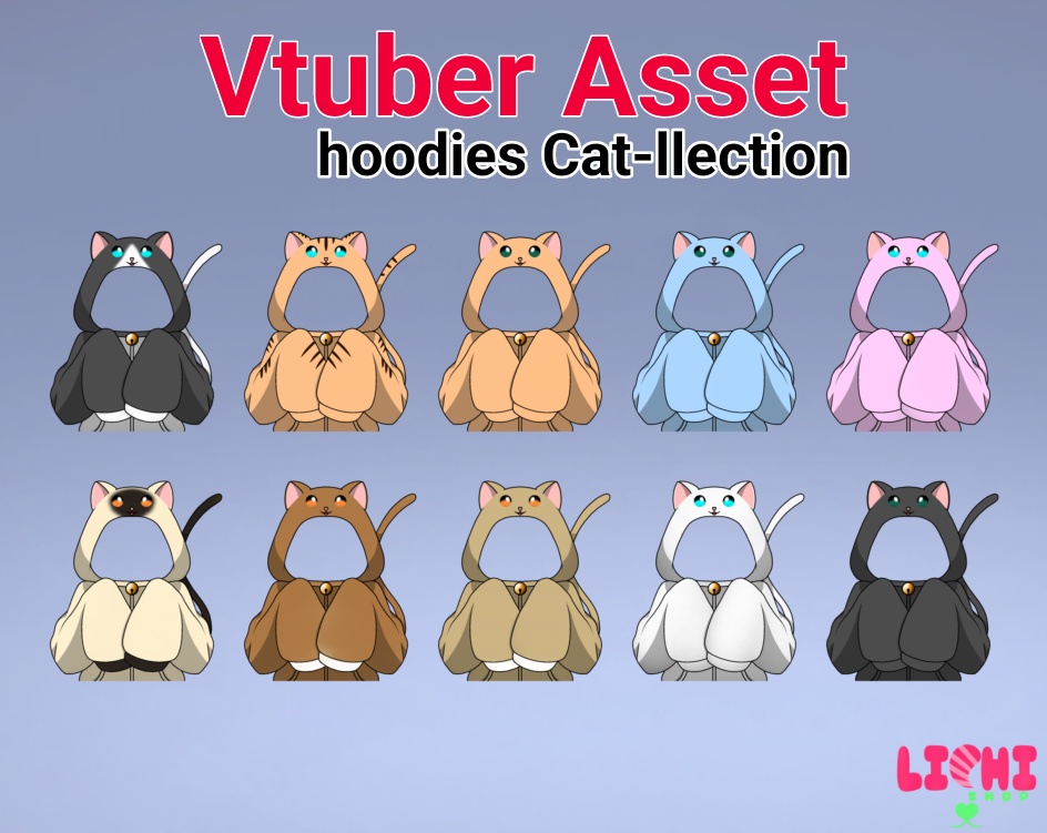 Vtuber asset hoodie Cat-llection