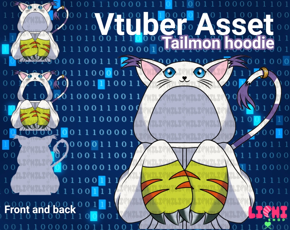  Vtuber asset Tailmon hoodie