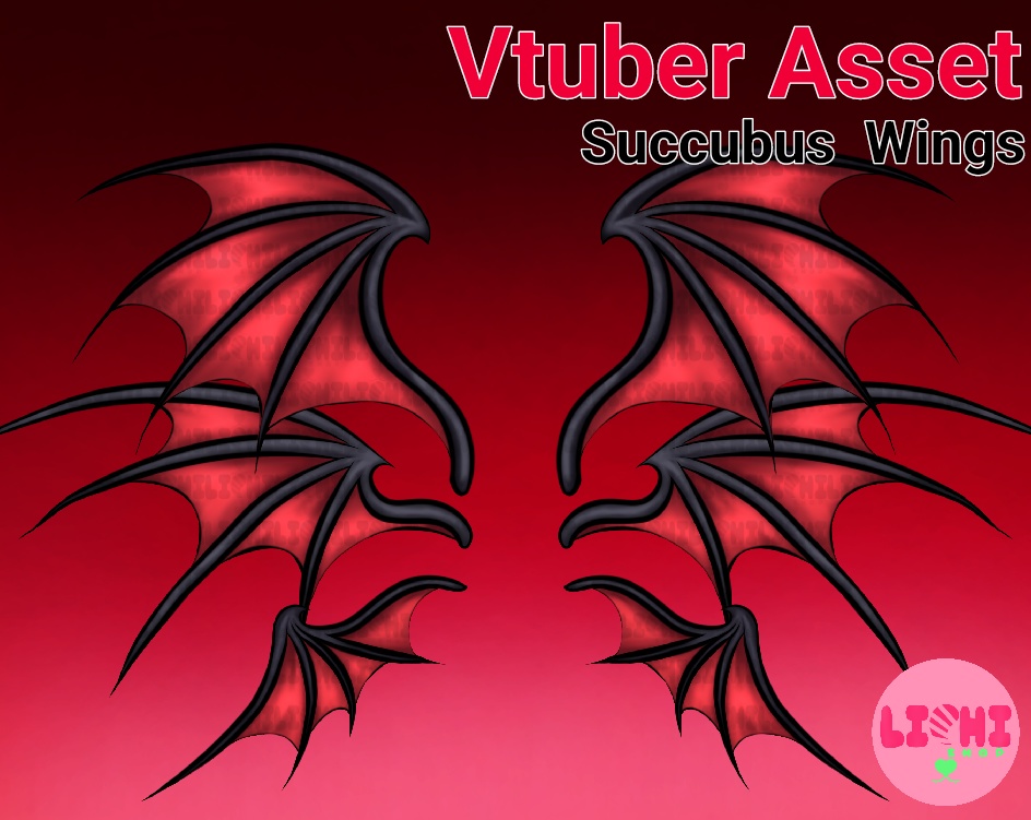 Live2D Vtuber Asset Succubus wings