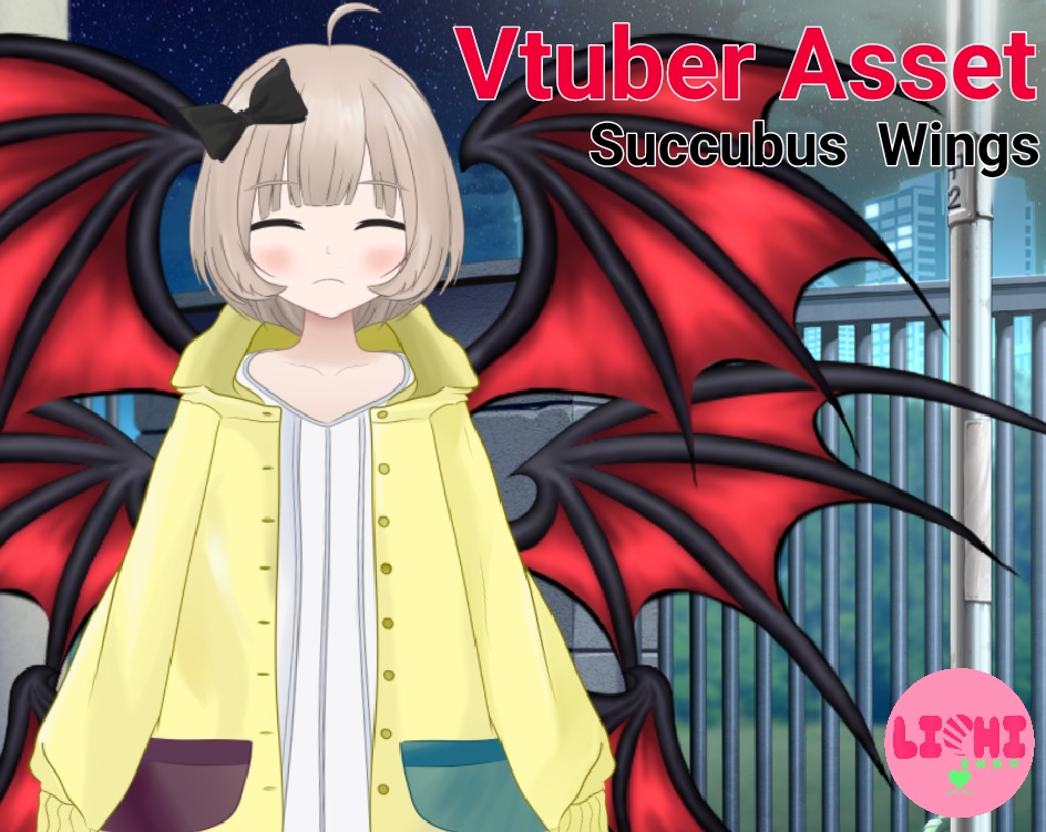 Live2D Vtuber Asset Succubus wings