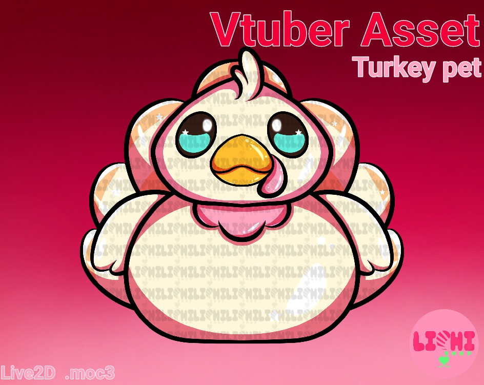 Live2D Vtuber Asset animated pet Turkey thankgiving day