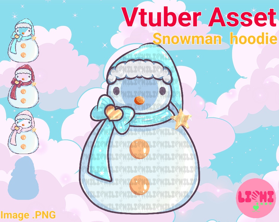 PNG Vtuber Christmas asset snowman hoodie for Vtube Studio