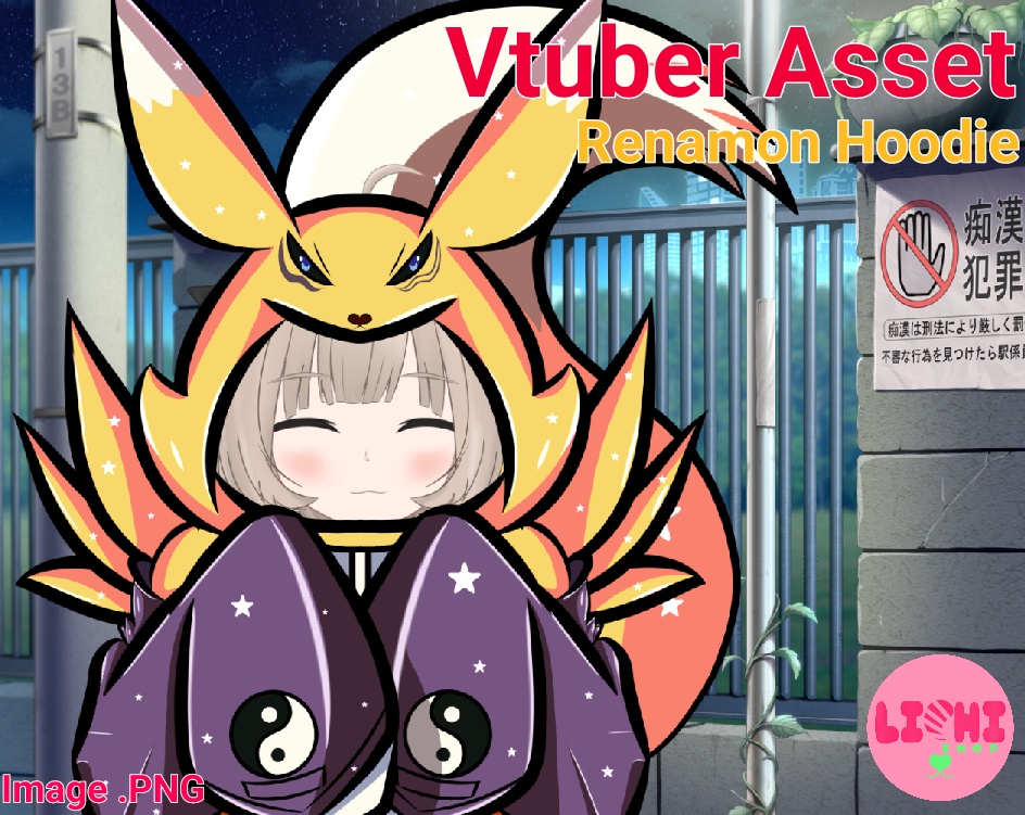 PNG Vtuber Renamon Hoodie asset for Vtube Studio