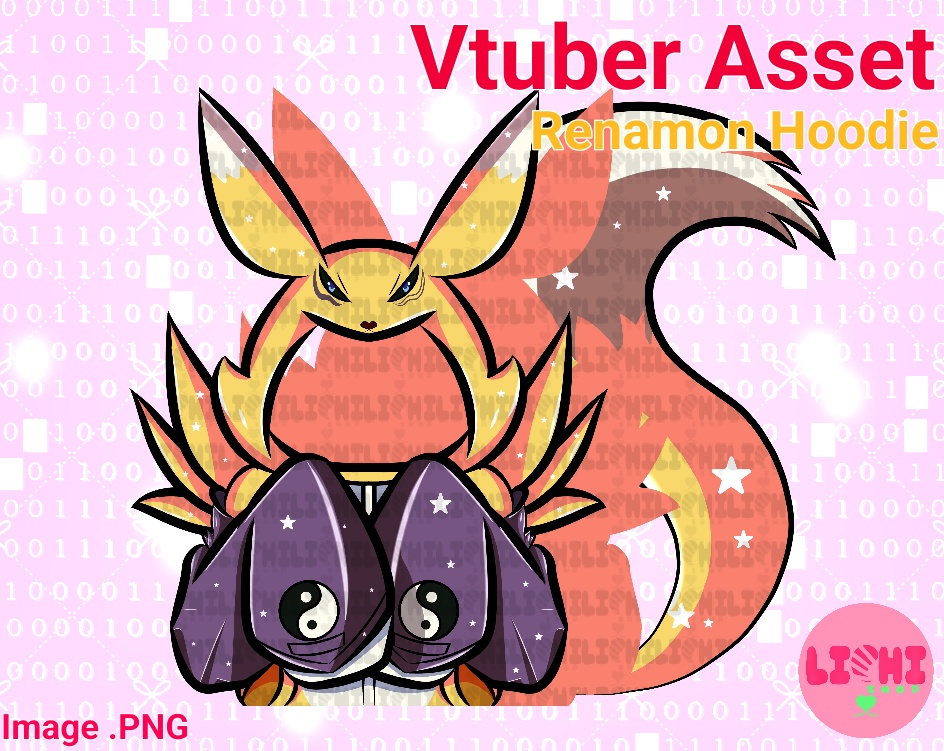 PNG Vtuber Renamon Hoodie asset for Vtube Studio