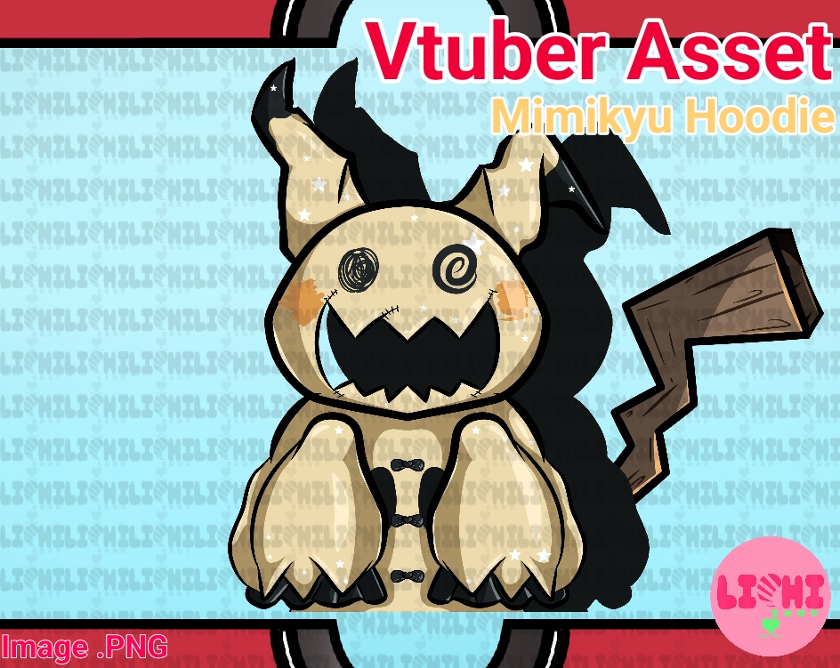 PNG Vtuber Pokemon Mimikyu Hoodie asset for Vtube Studio