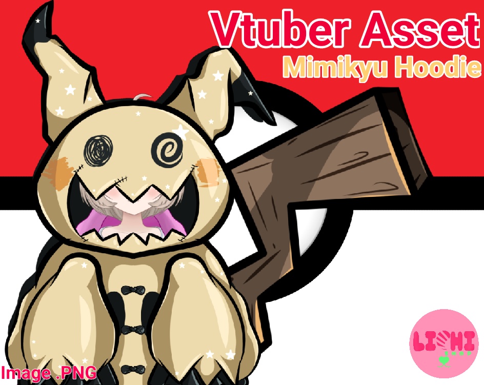 PNG Vtuber Pokemon Mimikyu Hoodie asset for Vtube Studio