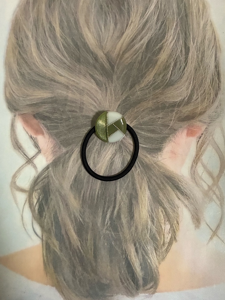 不死川実弥 モチーフ イメージ ヘアゴム ヘアアクセサリー ハンドメイド 鬼滅の刃 マグネット 銀箔