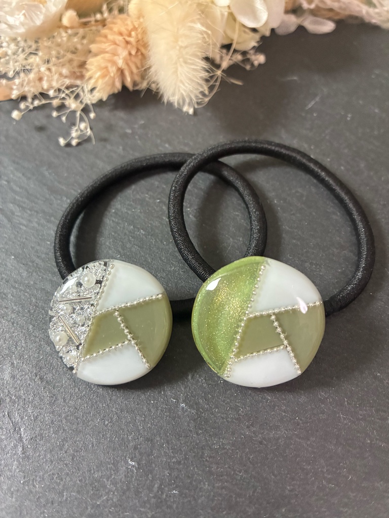 不死川実弥 モチーフ イメージ ヘアゴム ヘアアクセサリー ハンドメイド 鬼滅の刃 マグネット 銀箔