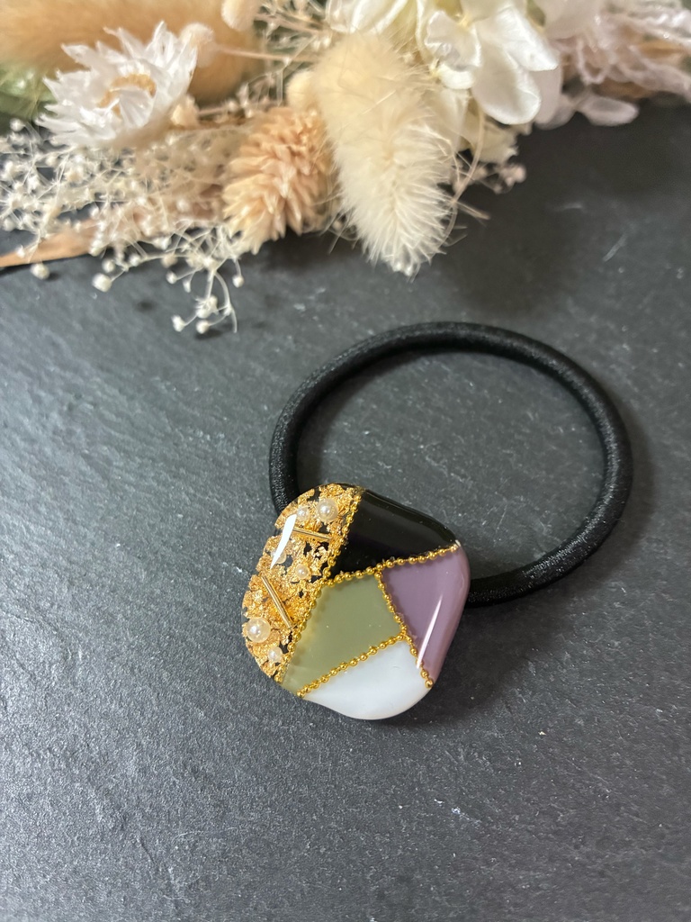 不死川実弥 不死川玄弥 モチーフ イメージ ヘアアクセサリー ヘアゴム 鬼滅の刃 金箔 銀箔