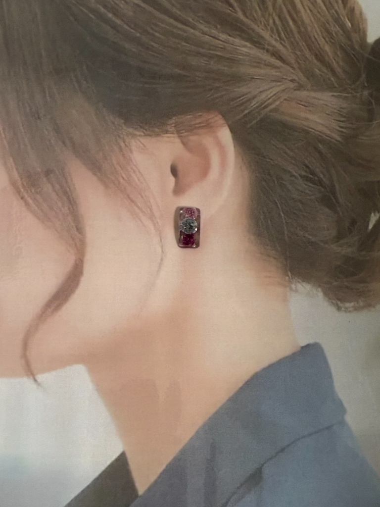 不死川実弥 不死川玄弥 モチーフ イメージ ドライフラワー かすみ草 ピアス イヤリング